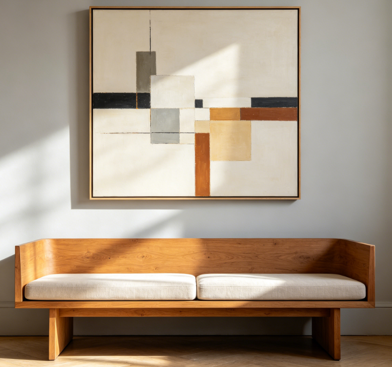 Retro Geometric Square Abstract Art Print - Image 2