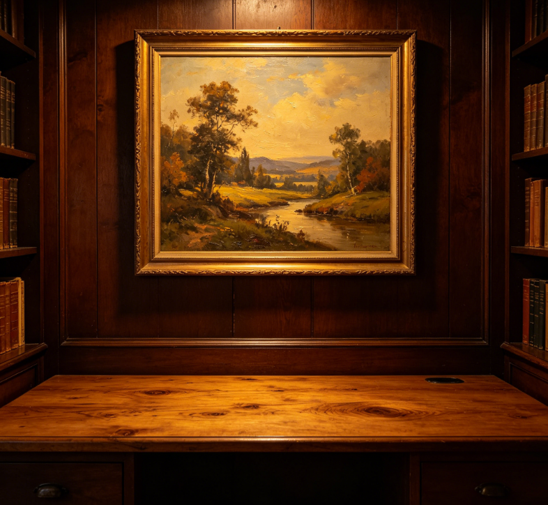 Classical European-Style Landscape Oil Painting - Image 2