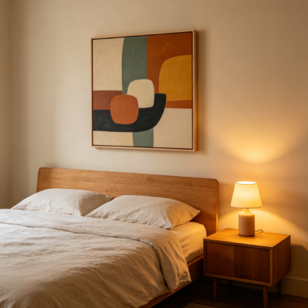 Morandi-Style Curved Geometric Abstract Wall Art