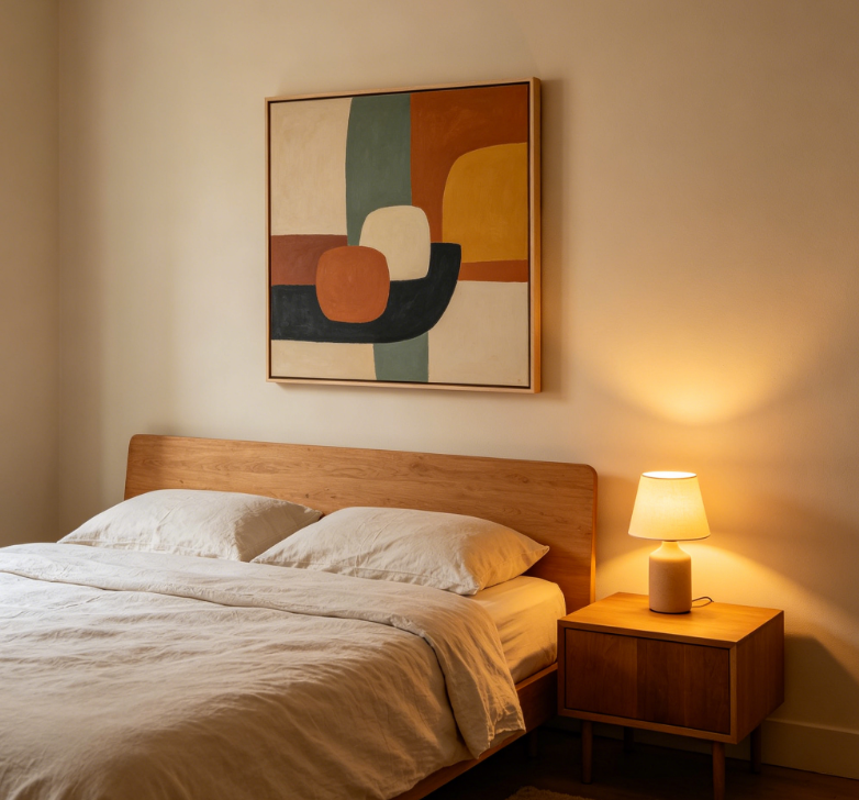 Morandi-Style Curved Geometric Abstract Wall Art